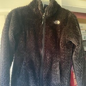 Girls size 10/12 north face fancy fleece black